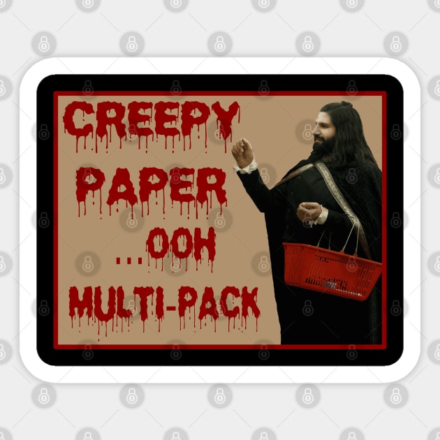 Creepy Paper Sticker by dflynndesigns